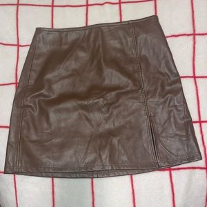 Brown leather skirt Size XS